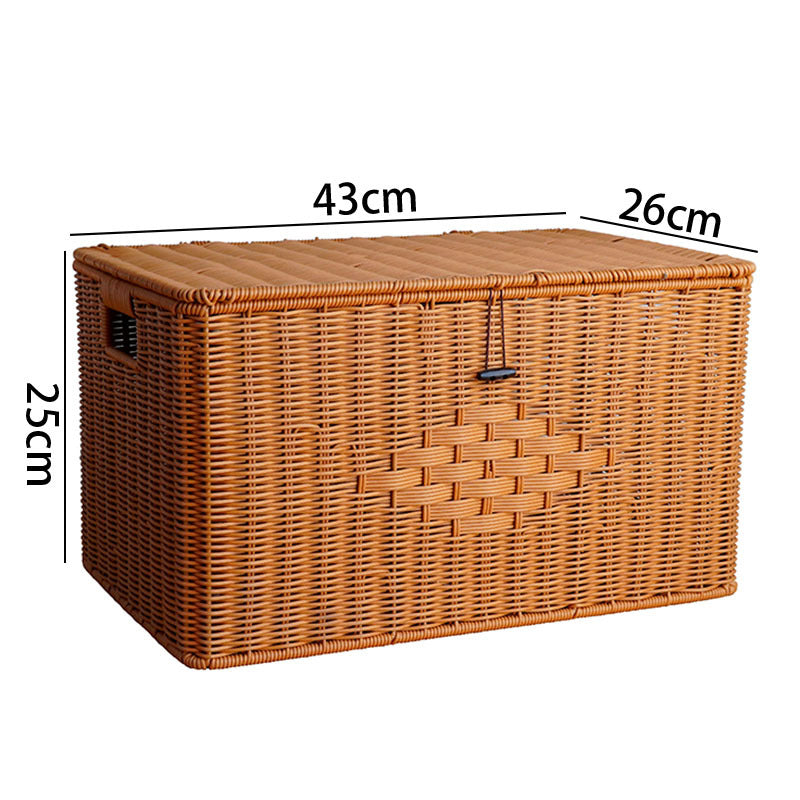 Panier à linge rectangulaire pour femme en matériau tressé