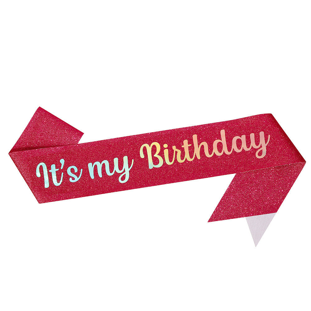 Bande d'anniversaire festive pour femme avec motif pailleté