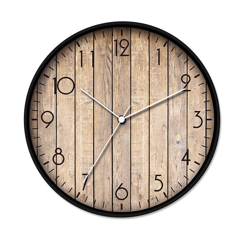 Horloge murale aspect bois