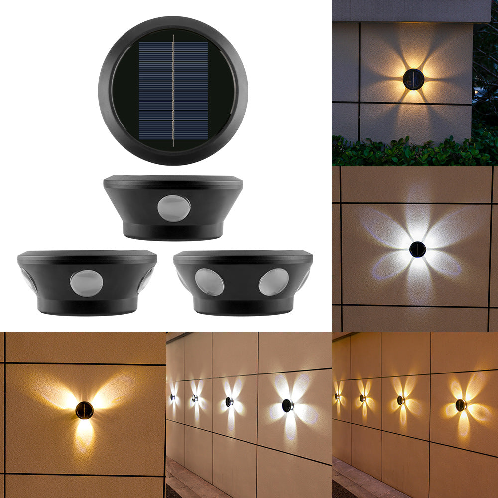 Applique murale solaire d'extérieur à LED multifaisceaux décoratif