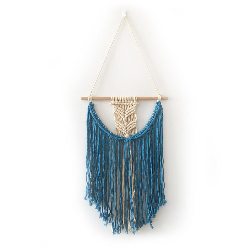 Décoration murale en macramé avec franges créatives