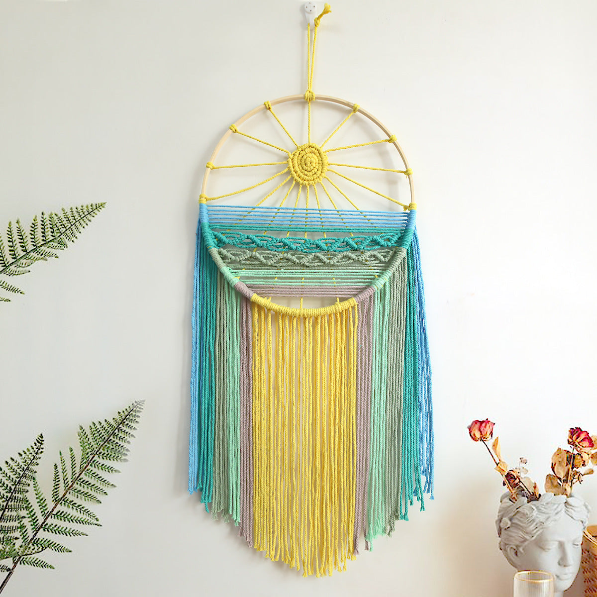 Décoration murale en macramé avec un attrait élégant