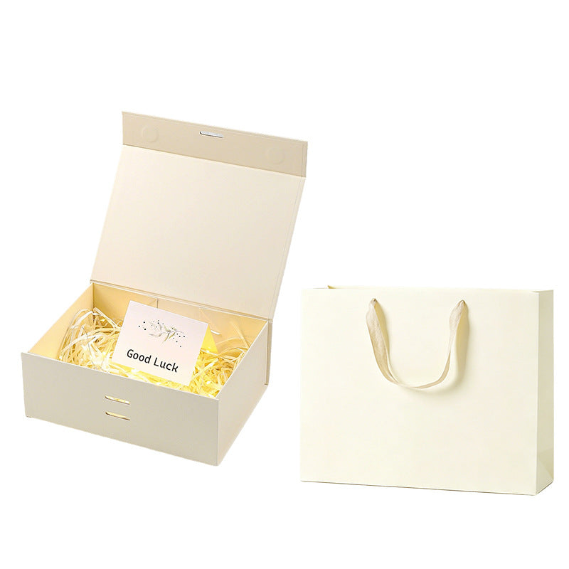 Coffret cadeau magnétique haut de gamme avec guirlande lumineuse LED et carte de vœux
