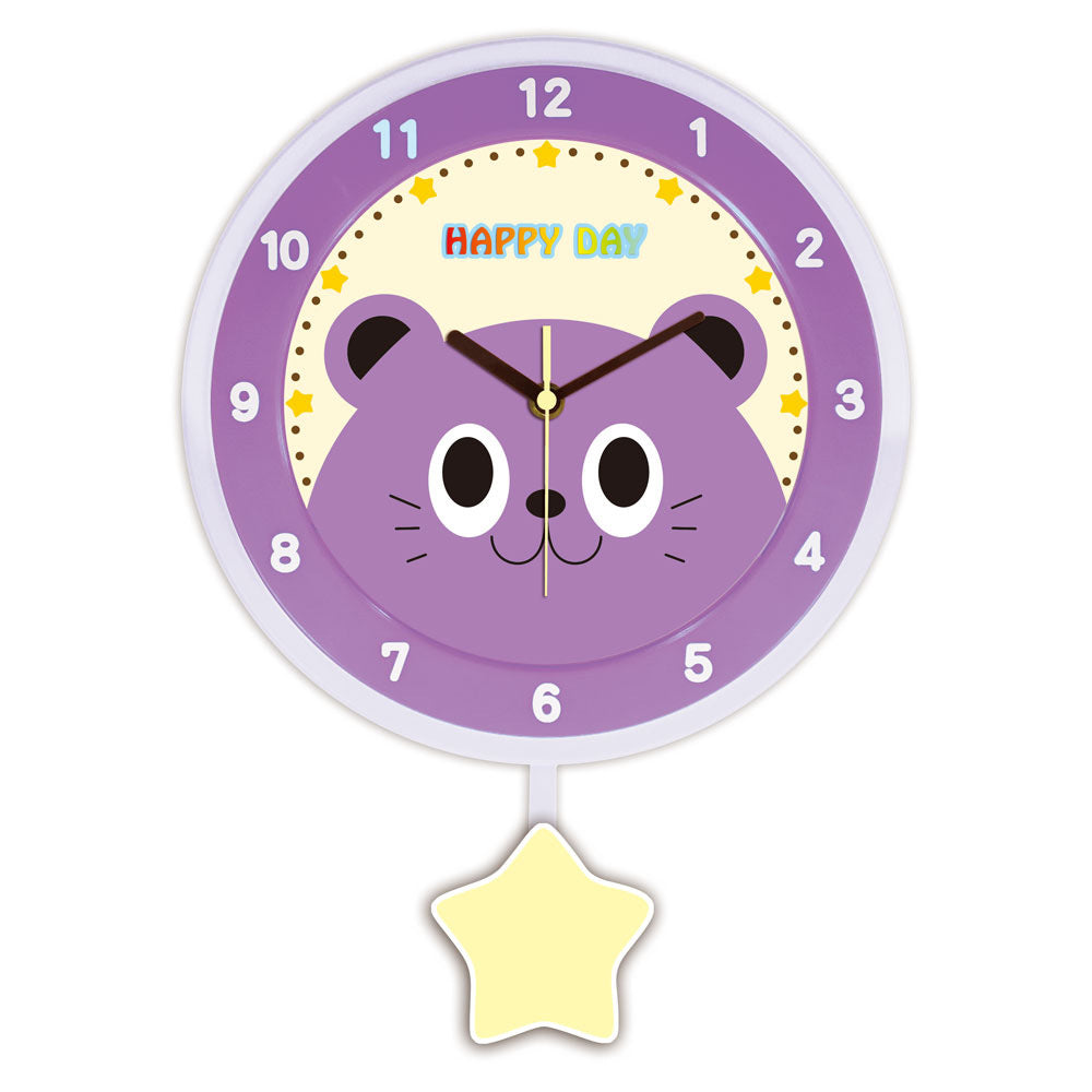 Horloge murale avec motif animalier coloré