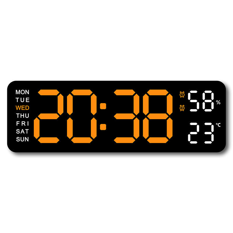 Horloge murale numérique avec affichage de la température et de l'humidité