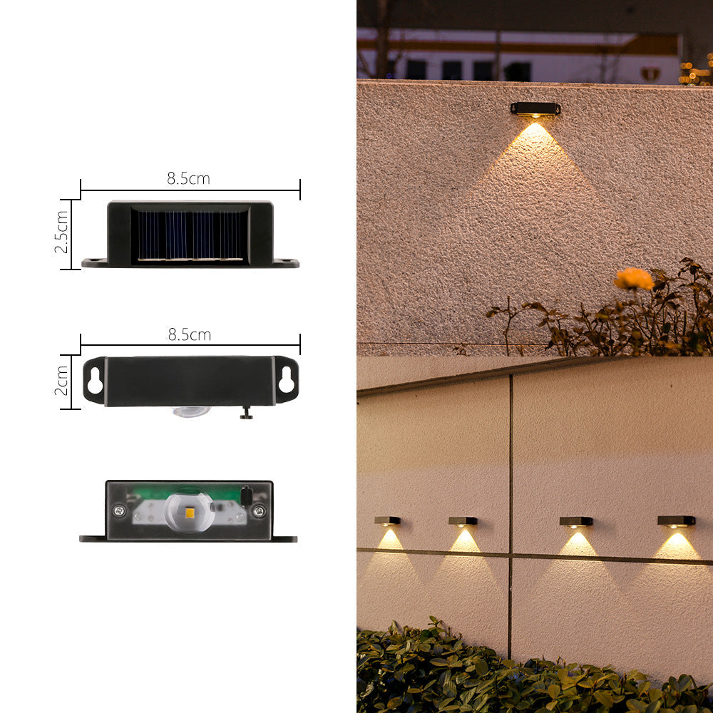 Applique murale LED compacte à détecteur de mouvement à énergie solaire pour escaliers et clôtures extérieures