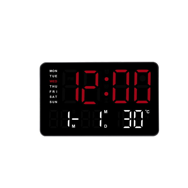 Horloge murale numérique avec affichage de la température et de la date