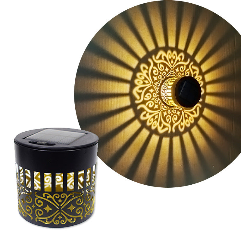 Applique solaire décorative avec projection de sculpture marocaine, paire d'appliques murales d'extérieur en métal