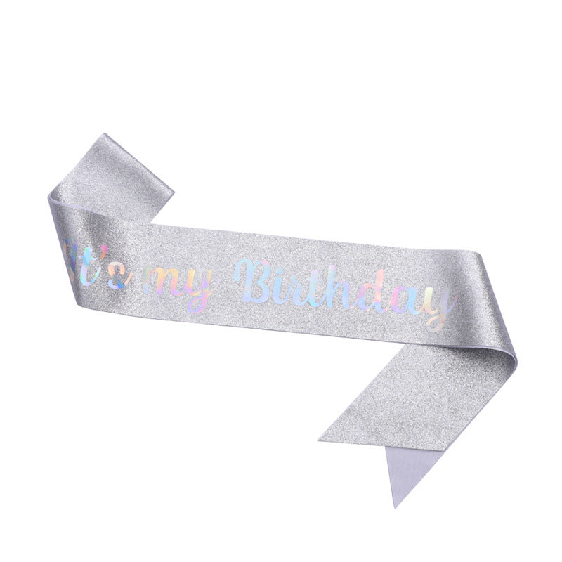 Bande d'anniversaire festive pour femme avec motif pailleté