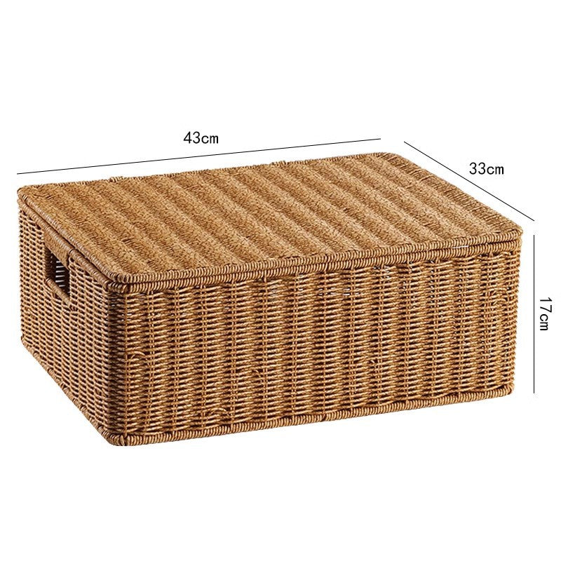 Panier à linge rectangulaire pour femme en matériau tressé