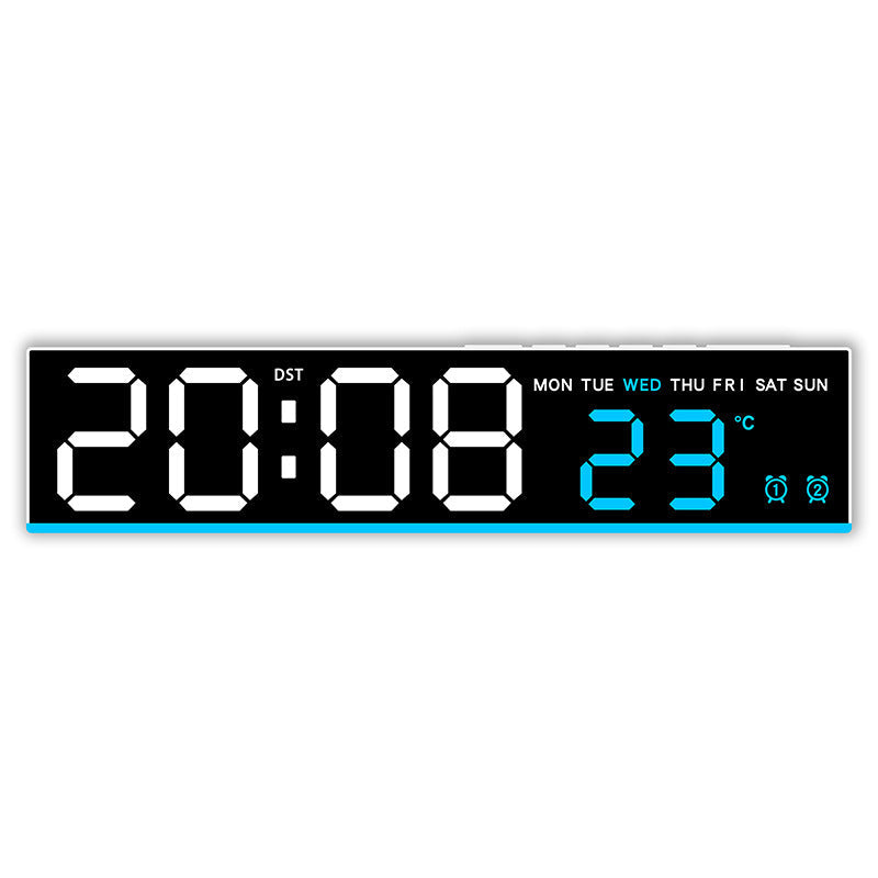 Horloge murale numérique avec grands chiffres LED et affichage de la température