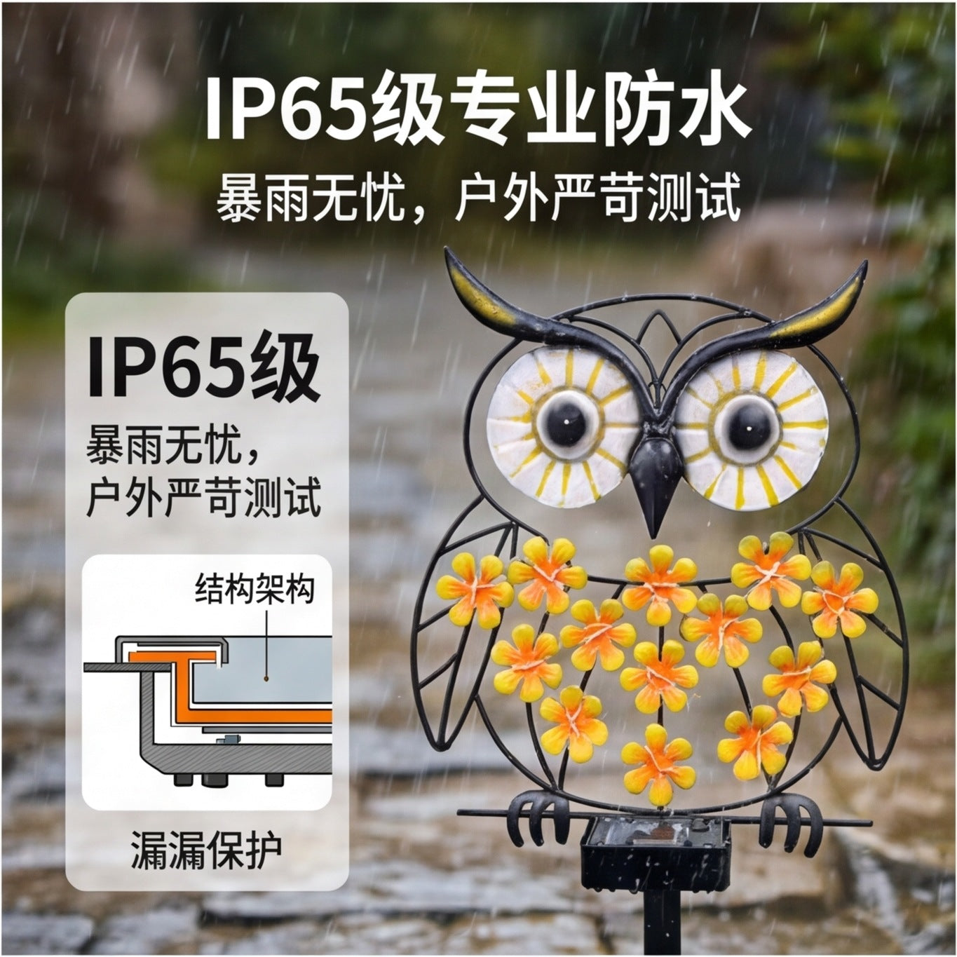 Applique murale décorative en métal abeille avec lampe LED féerique intégrée et module solaire
