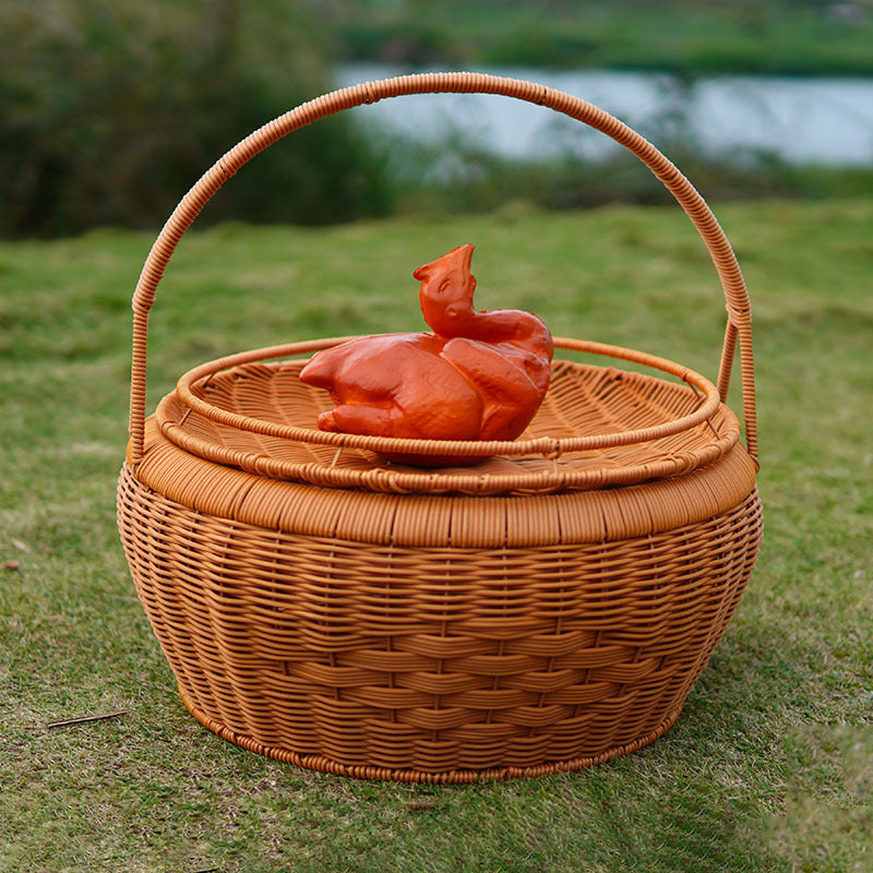 Panier à linge élégant pour femme avec couvercle et poignées pratiques
