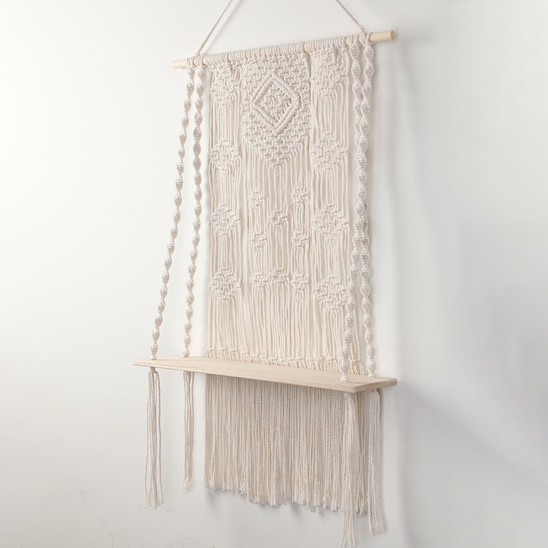 Étagère murale en macramé avec cintre