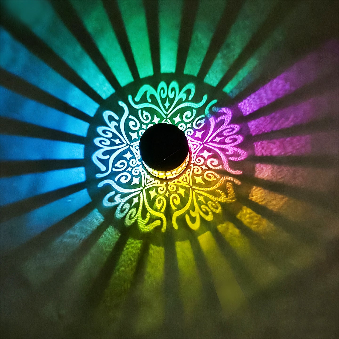 Applique solaire décorative avec projection de sculpture marocaine, paire d'appliques murales d'extérieur en métal
