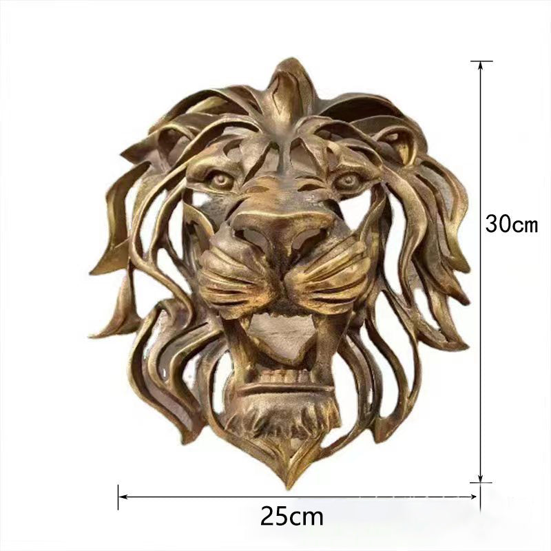 Décoration Murale Tête de Lion en Métal - Elégante et Solide