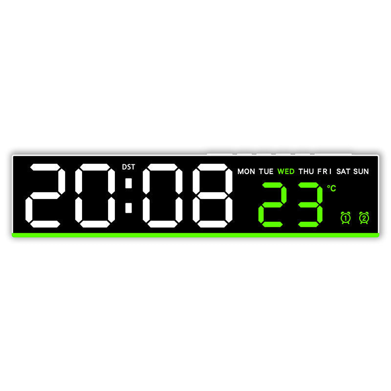 Horloge murale numérique avec grands chiffres LED et affichage de la température