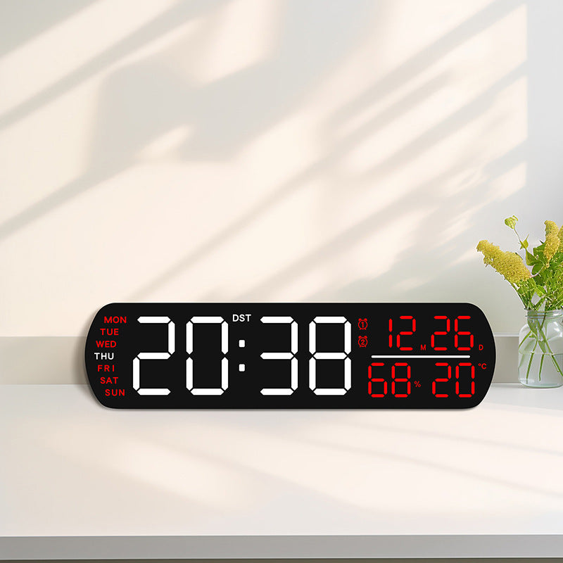 Horloge murale numérique avec affichage de la température et de l'hygromètre