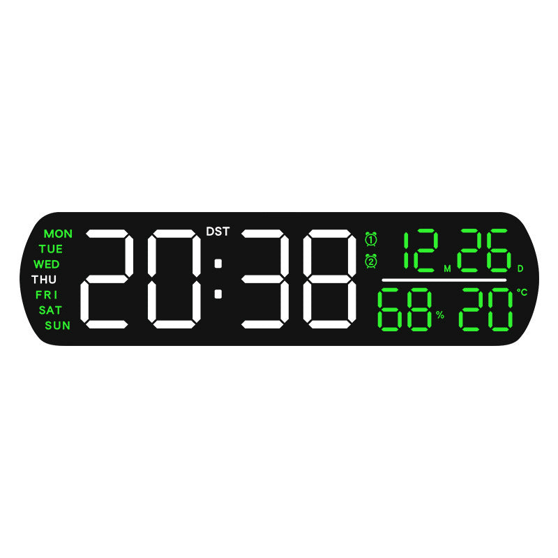 Horloge murale numérique avec affichage de la température et de l'hygromètre