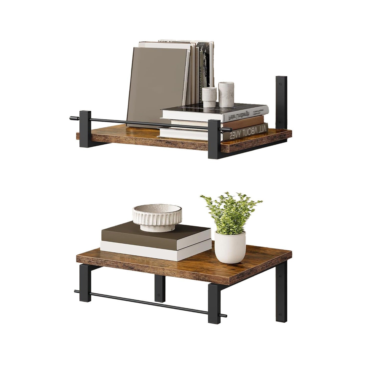 Etagère murale au design industriel bois-métal