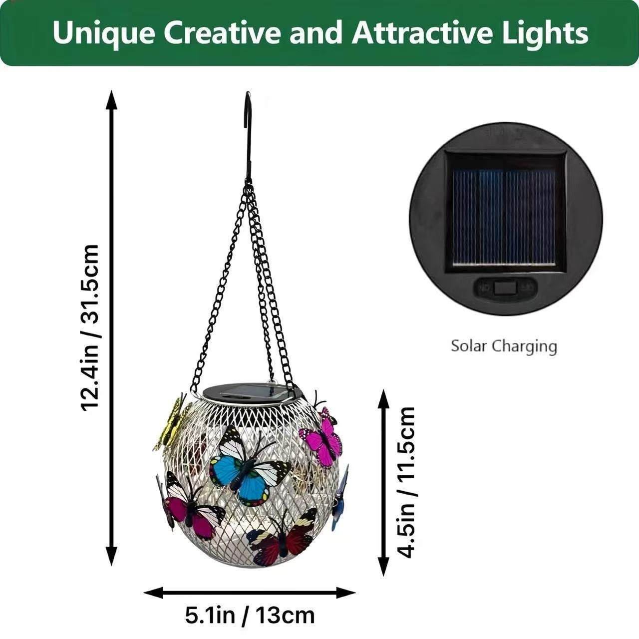 Lampes d'extérieur suspendues solaires avec ampoule à filament LED de style vintage et suspension étanche en cage métallique