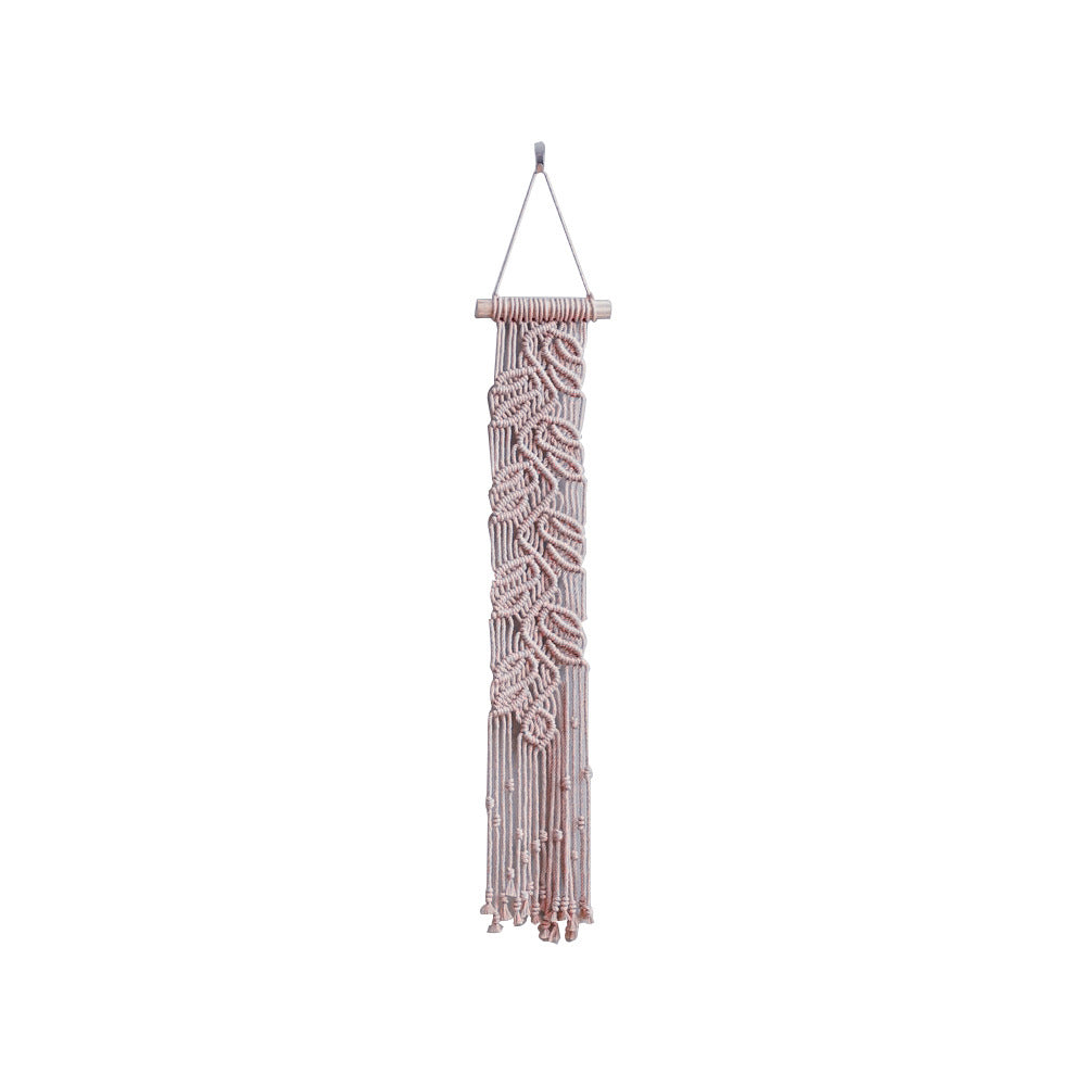 Décoration murale en macramé tissé à la main avec motif de feuilles