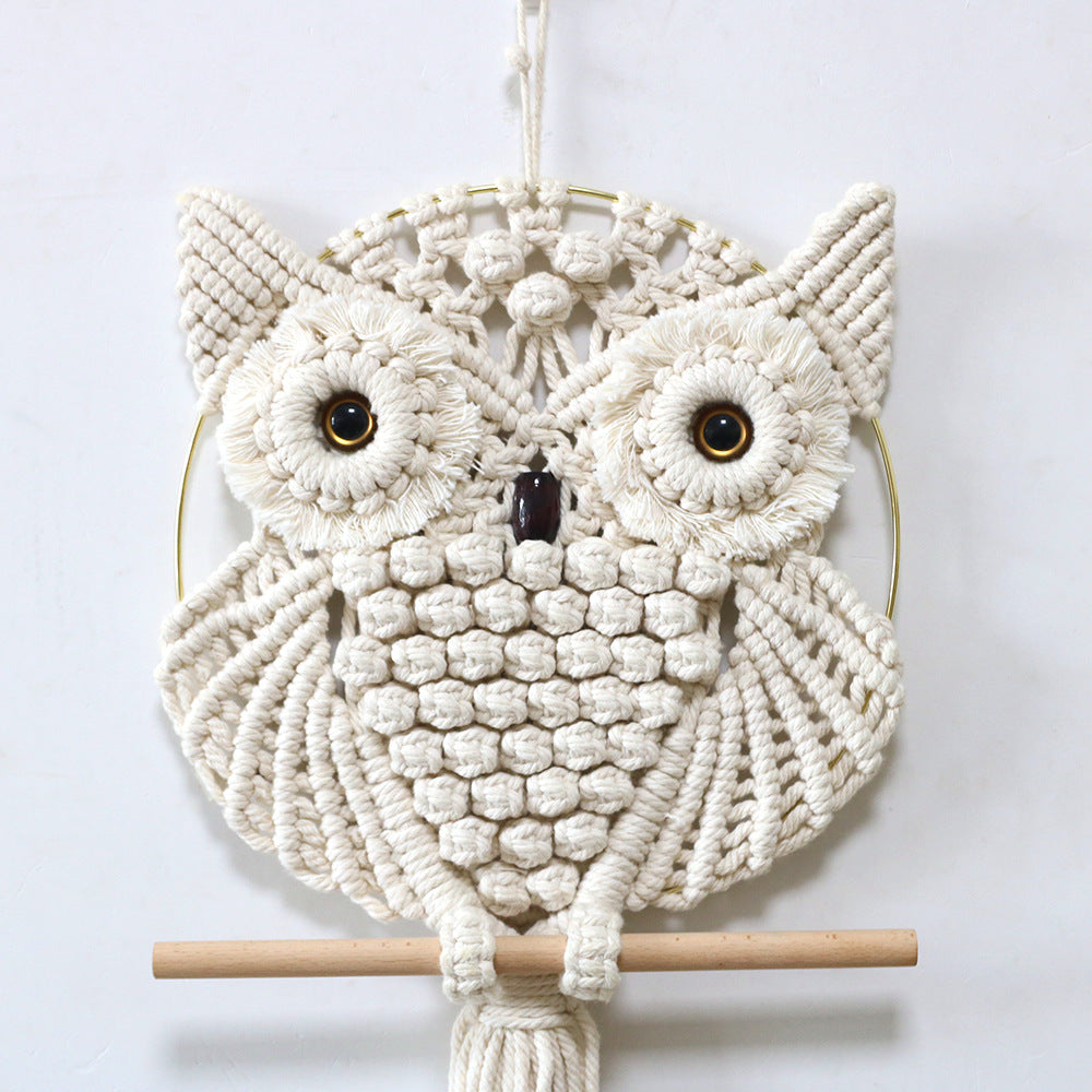 Décoration murale en macramé forme hibou, macramé de haute qualité, idéale pour salon et chambre de bébé
