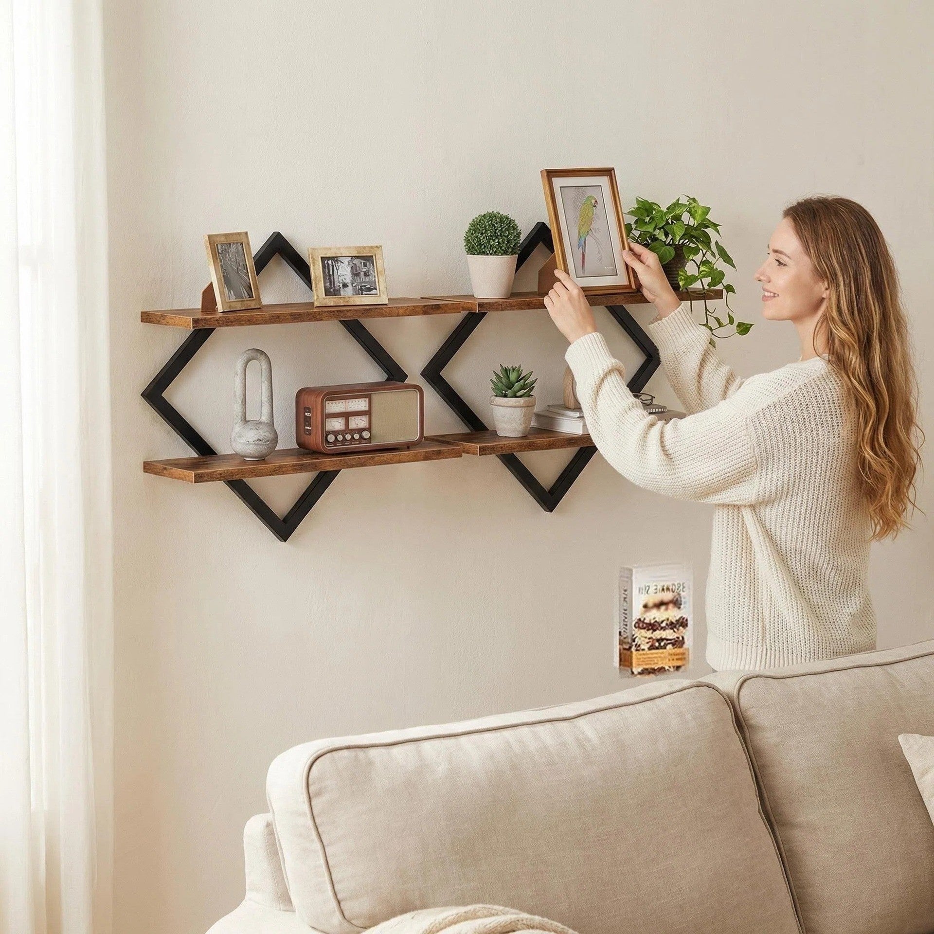 Etagère murale au design moderne en zigzag