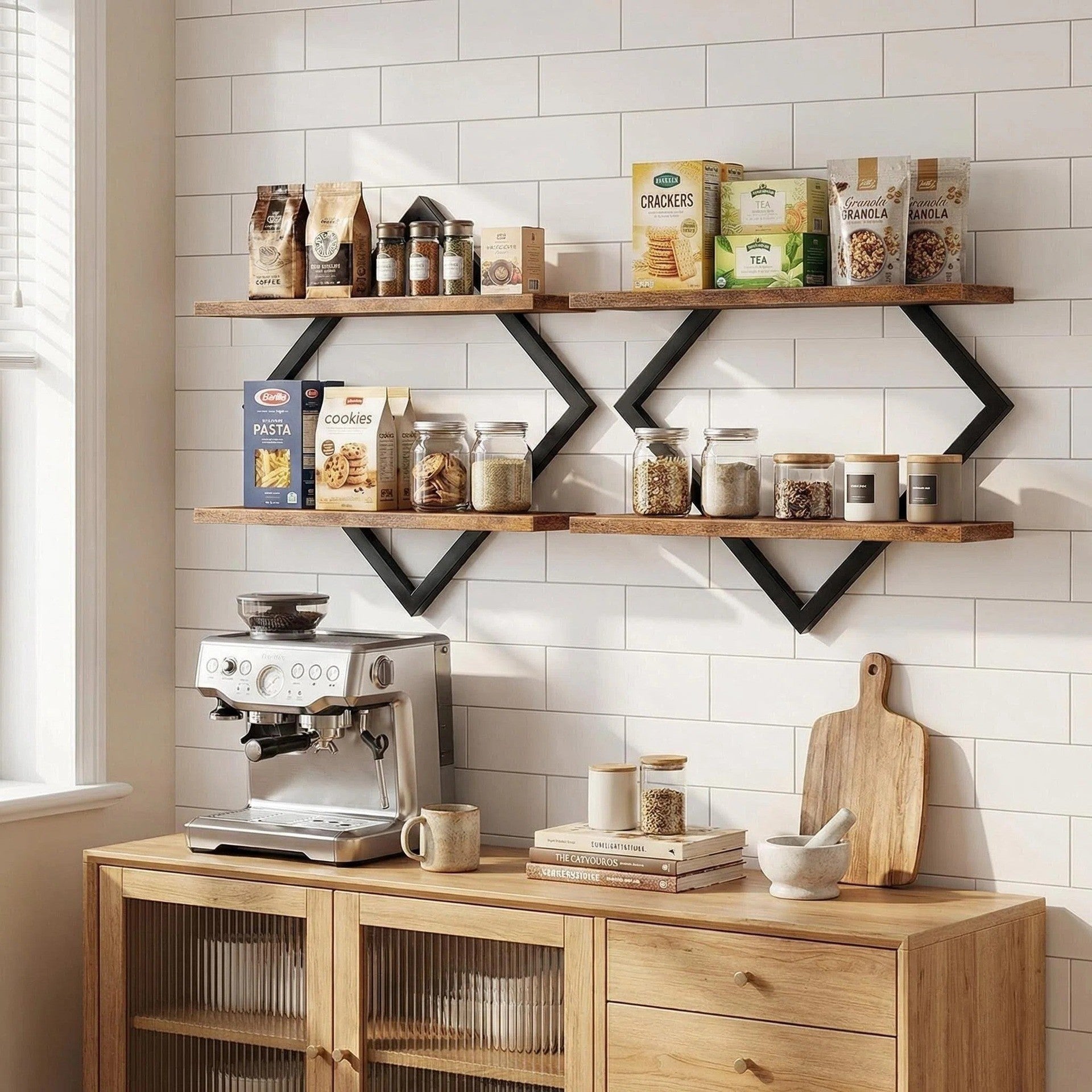 Etagère murale au design moderne en zigzag
