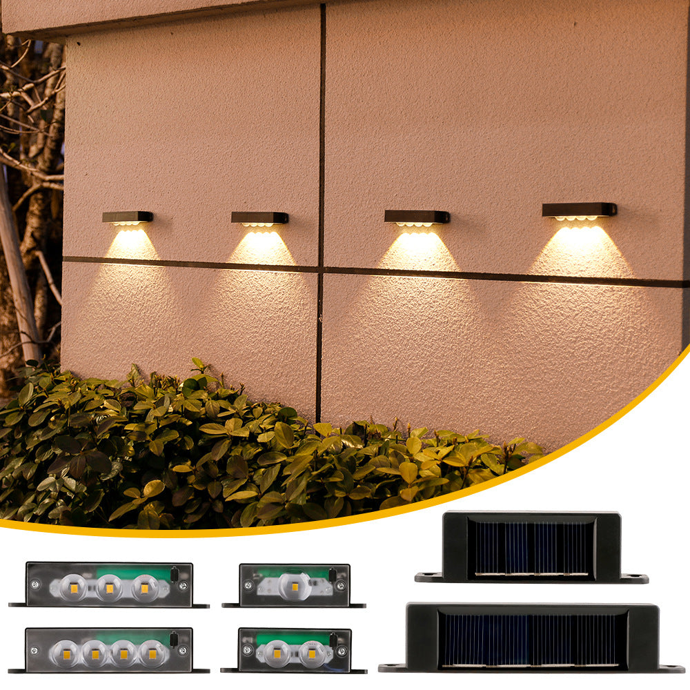 Applique murale LED compacte à détecteur de mouvement à énergie solaire pour escaliers et clôtures extérieures