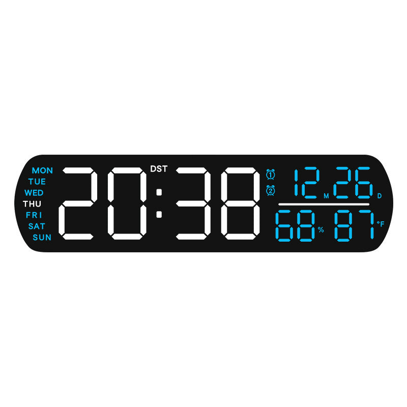 Horloge murale numérique avec affichage de la température et de l'hygromètre