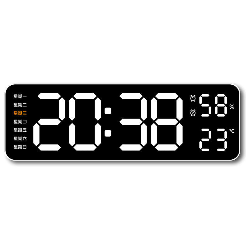 Horloge murale numérique avec affichage de la température et de l'humidité
