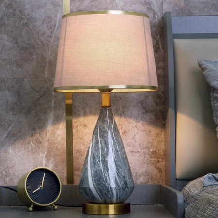 Lampe de table de chevet élégante avec base en marbre