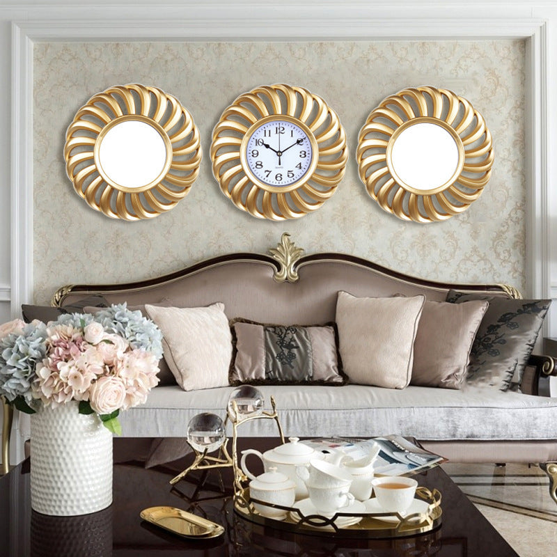 Décoration murale, ensemble miroir et horloge, conception modulaire, matériaux de haute qualité, facile à assembler