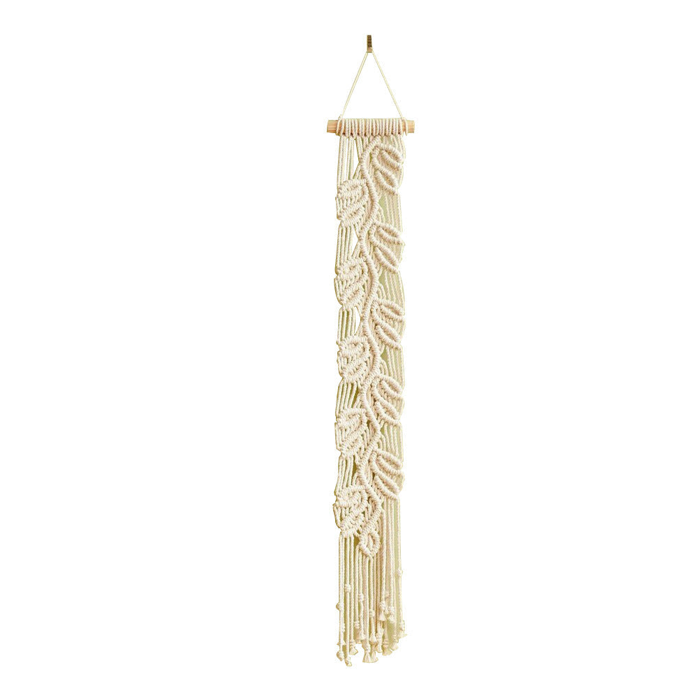 Décoration murale en macramé tissé à la main avec motif de feuilles