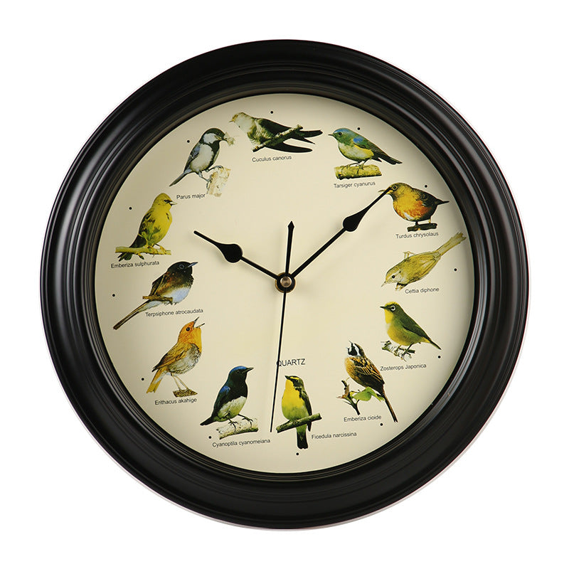 Horloge murale avec motif oiseau coloré