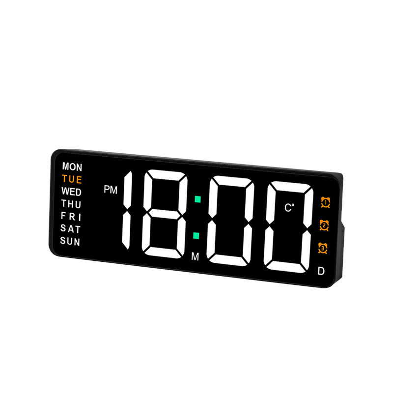Horloge murale numérique avec affichage de la température et du jour de la semaine