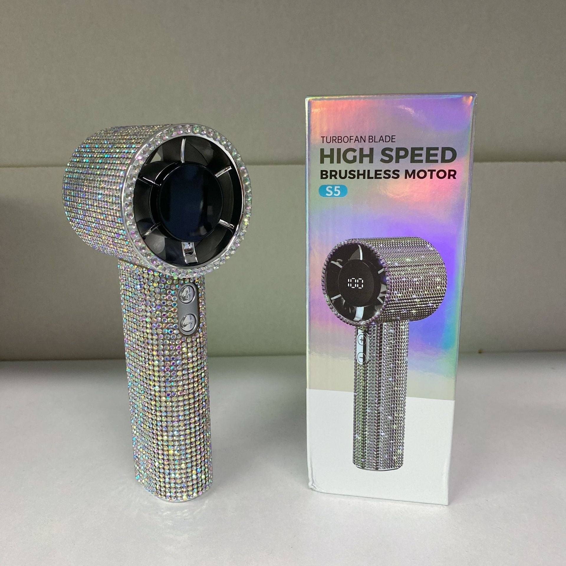 Sèche-cheveux portable haute performance pour femme avec détails brillants