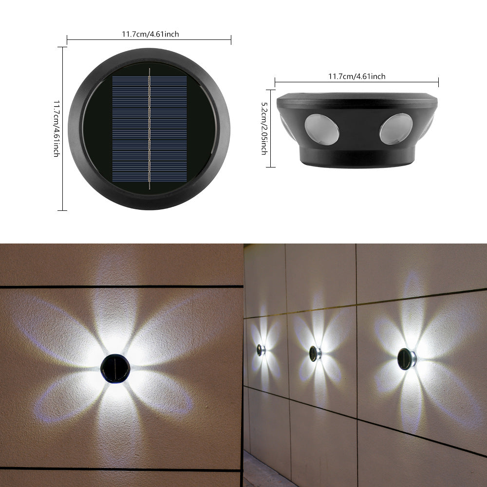 Applique murale solaire d'extérieur à LED multifaisceaux décoratif