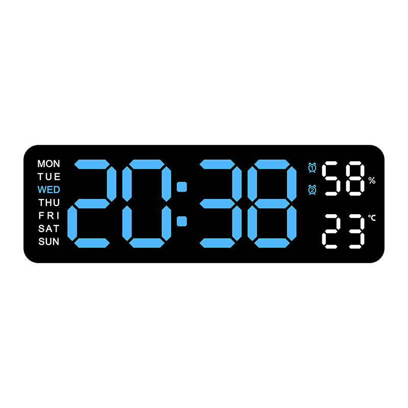 Horloge murale numérique avec affichage de la température et de l'humidité