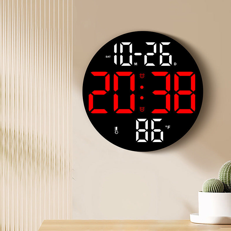 Horloge murale numérique avec fonction température et hygromètre