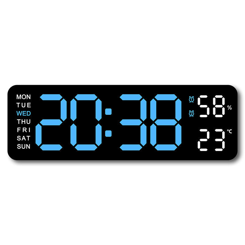 Horloge murale numérique avec affichage de la température et de l'humidité