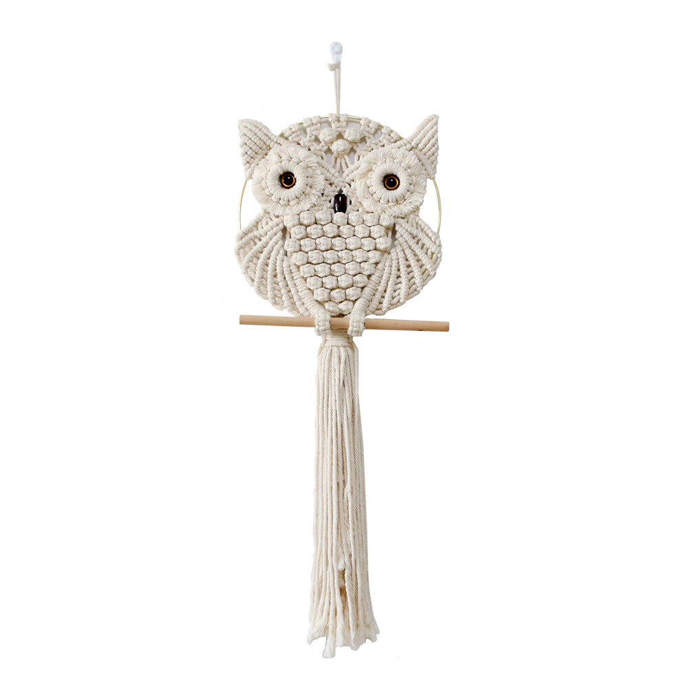 Décoration murale en macramé forme hibou, macramé de haute qualité, idéale pour salon et chambre de bébé