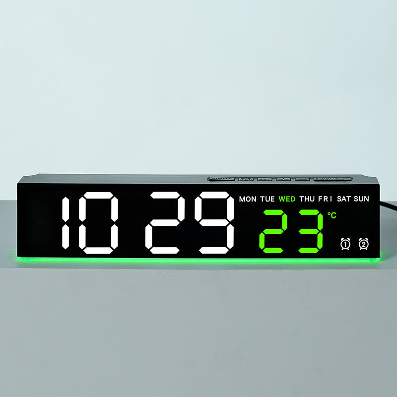 Horloge murale numérique avec grands chiffres LED et affichage de la température
