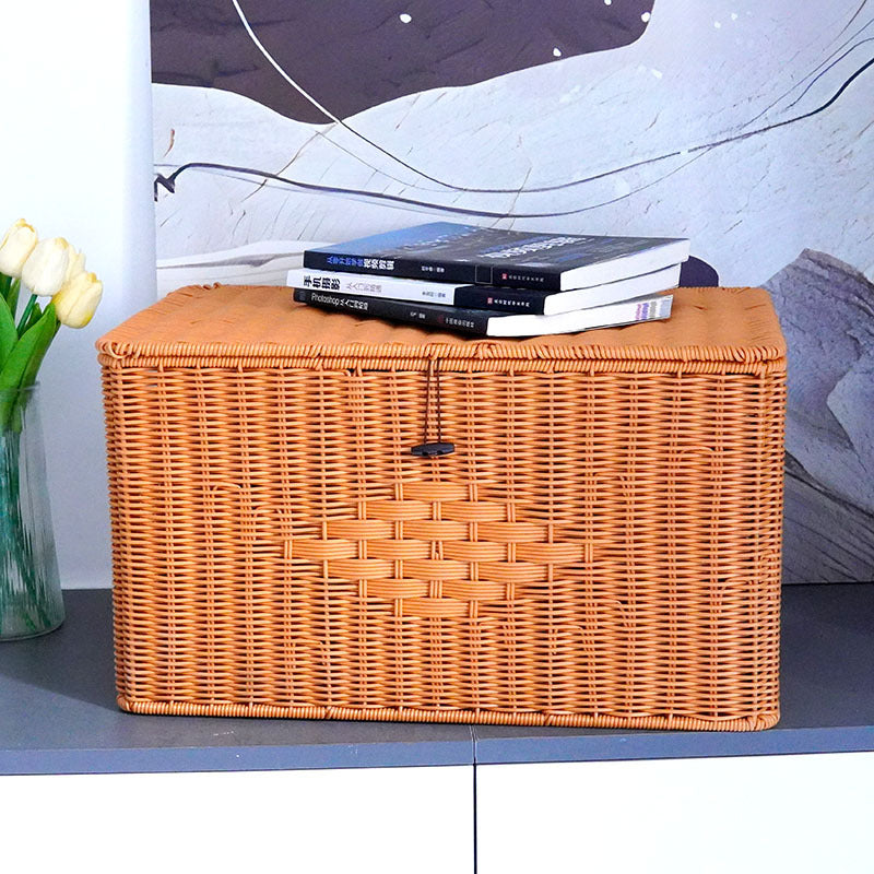 Panier à linge rectangulaire pour femme en matériau tressé