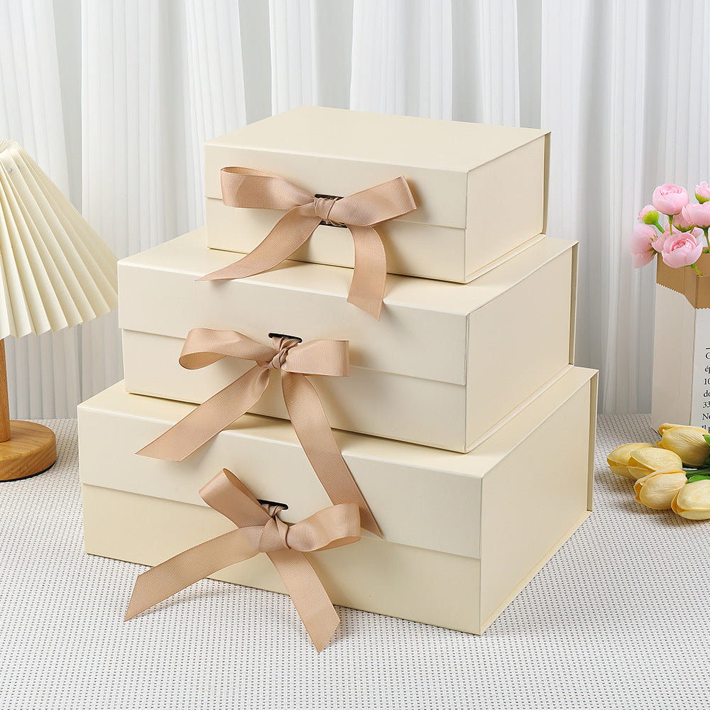 Coffret cadeau magnétique haut de gamme avec guirlande lumineuse LED et carte de vœux