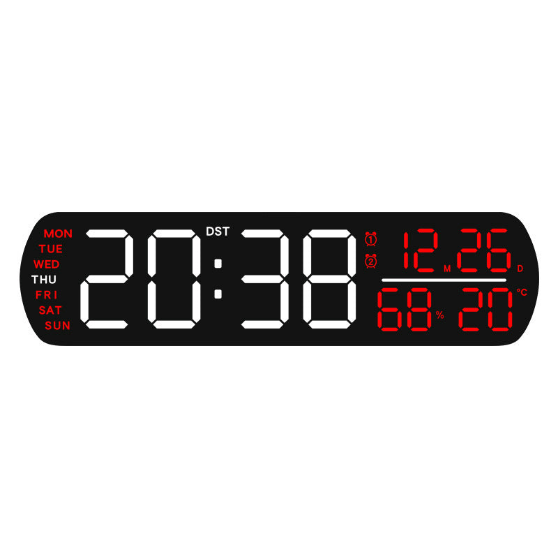 Horloge murale numérique avec affichage de la température et de l'hygromètre