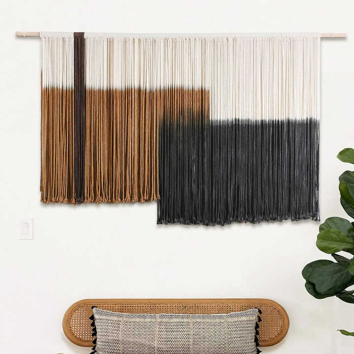 Décoration murale décorative, 150 × 89 cm, design à franges dégradées, matériaux durables, facile à installer