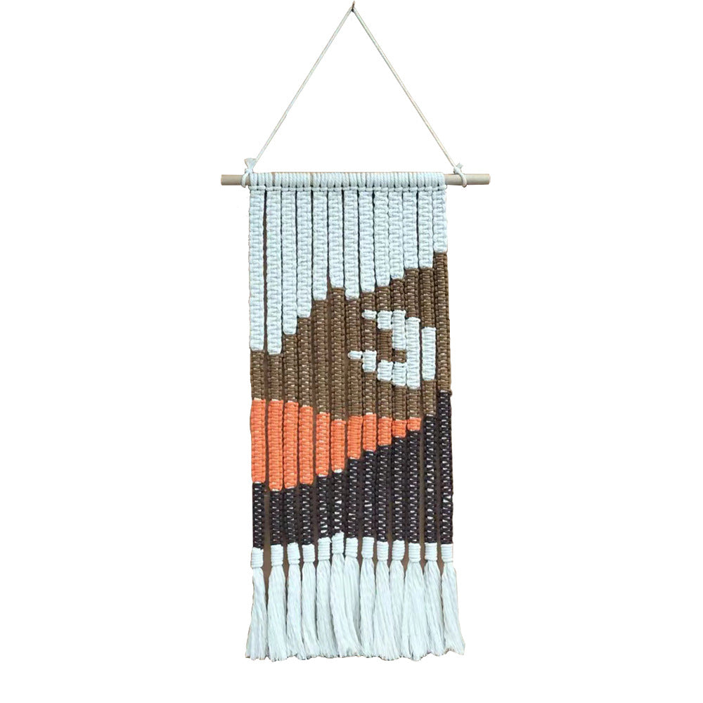 Décoration murale en macramé avec motif géométrique élégant