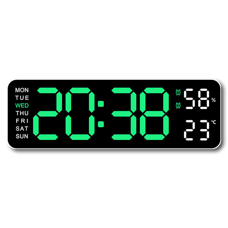 Horloge murale numérique avec affichage de la température et de l'humidité